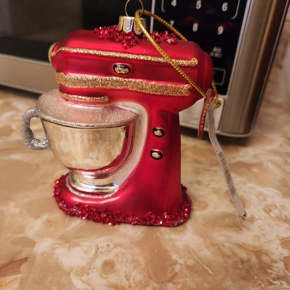 Ashland Red and Silver Stand Mixer Christmas Ornament